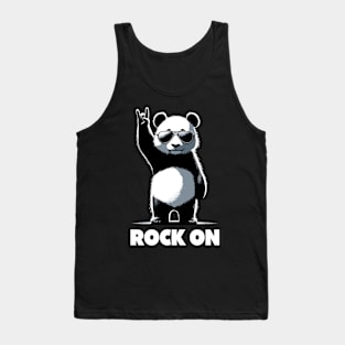 Retro Panda Rock Music Gift Funny Panda Tank Top